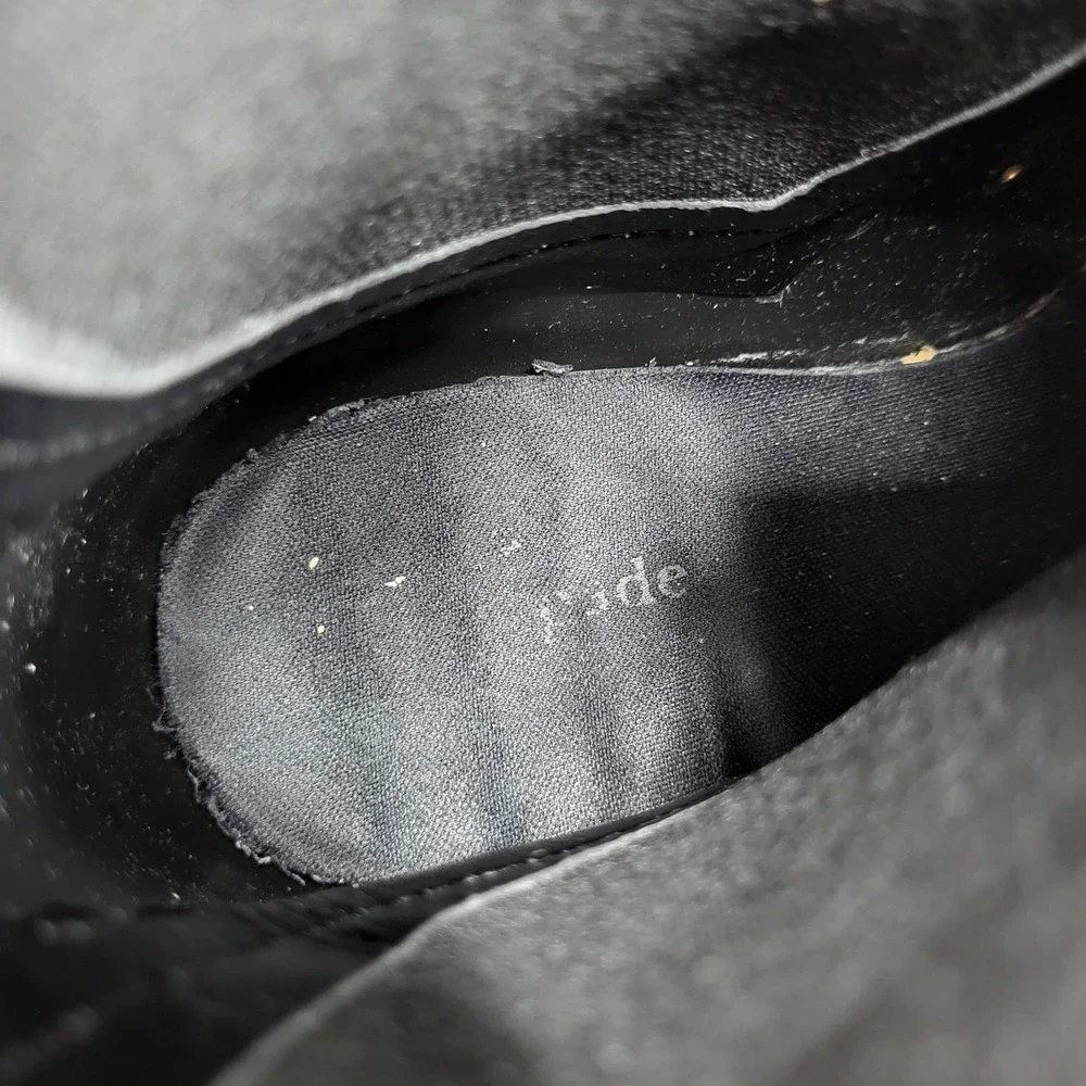 Kate Spade Chelsea Rain Boots‎ Womens 10 / 11 Black Gold Studded Water Resistant